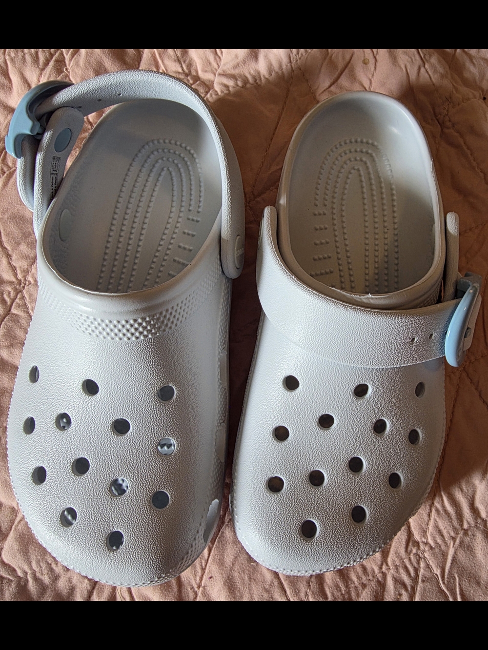 CROCS Light Blue Buckle Clogs